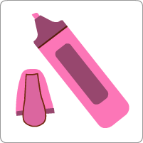 A highlighterUn feutre fluo